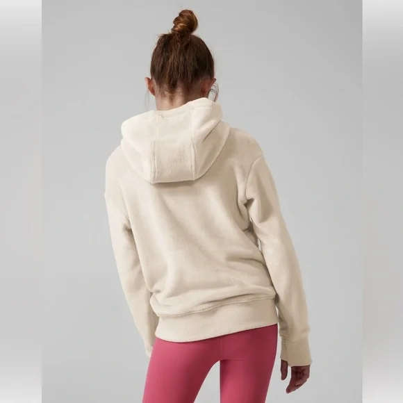 Athleta Girl Feelin’ Great Hoodie Girl’s XXL/16 cream. long sleeve thumb holes - Picture 3 of 9